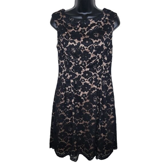 Vince Camuto Nwt black lace overlay sheath dress size 4 - Picture 1 of 8
